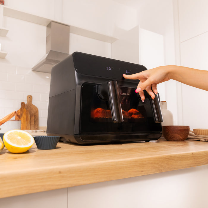 Friteuză cu aer cald Cecotec Cecofry Advance 9000 Window, 9 l, 2200 W, neagră