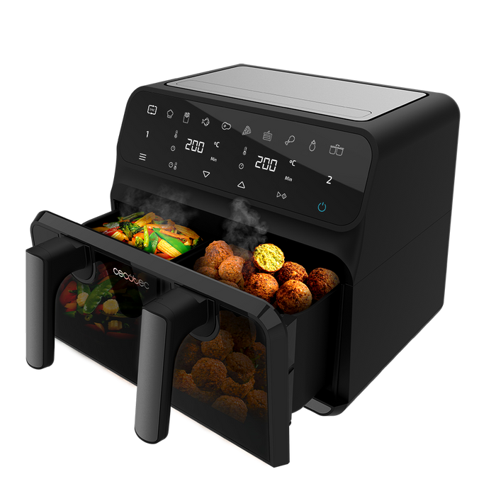 Friteuză cu aer cald Cecotec Cecofry Advance 9000 Window, 9 l, 2200 W, neagră