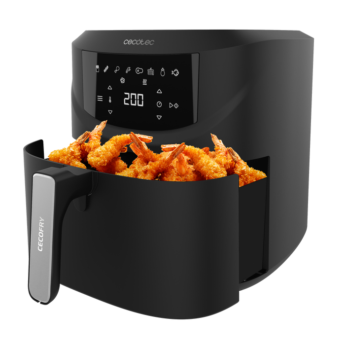 Friteuză cu aer cald Cecotec Cecofry Absolute 7600, 7,6 l, 2000 W, 8 programe, neagră