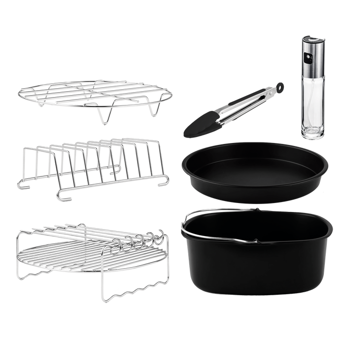 Set de accesorii pentru friteuză cu aer Cecotec Cecofry Pack Accessories, 8 piese, pentru capacități de 5–6,5 l