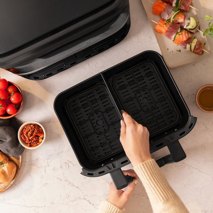 Friteuză cu aer cald Cecotec Cecofry Dual 9000, 9 l, 2850 W, inox