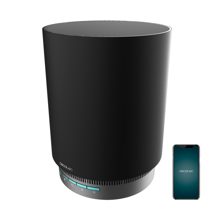 Purificator de aer Cecotec TotalPure 1800 Style Pro Connected, 130 m³/h, acoperire 40 m³, 4 etape de filtrare, Wi-Fi