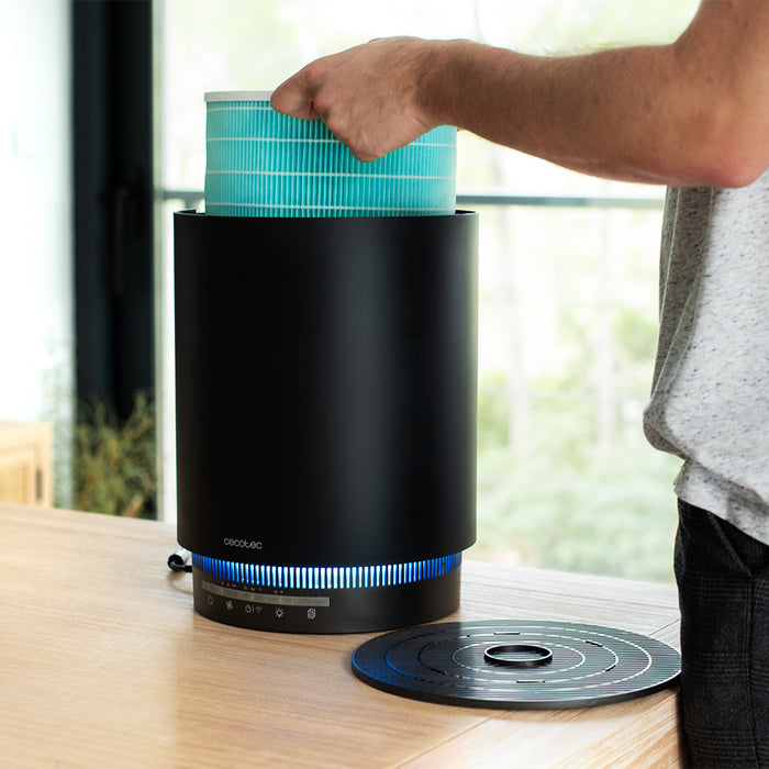 Purificator de aer Cecotec TotalPure 1800 Style Pro Connected, 130 m³/h, acoperire 40 m³, 4 etape de filtrare, Wi-Fi