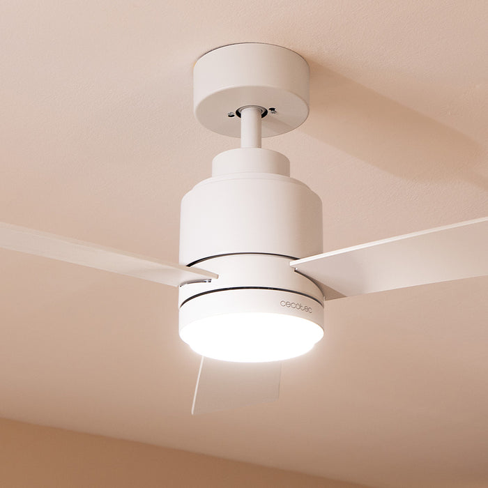 Ventilator de tavan cu iluminare LED Cecotec EnergySilence Aero 4850 Style White, 30 W, diametru 122 cm, 6 viteze, alb