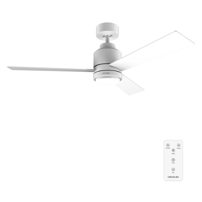 Ventilator de tavan cu iluminare LED Cecotec EnergySilence Aero 4850 Style White, 30 W, diametru 122 cm, 6 viteze, alb