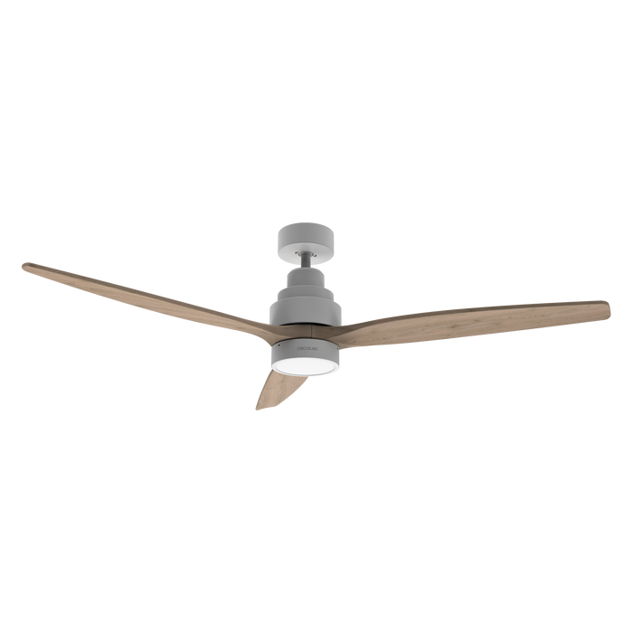 Ventilator de tavan cu lampă Cecotec EnergySilence Aero 5275 LightWood, 40 W, diametru 132 cm, 6 trepte, lampă LED 18 W