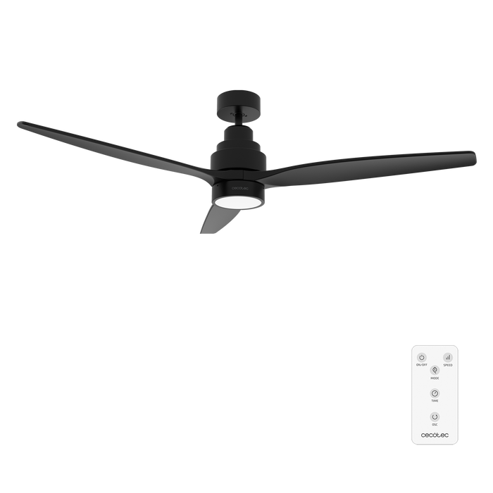 Ventilator de tavan Cecotec EnergySilence Aero 5350 Black Design, 40 W, diametru 132 cm, 6 trepte, negru