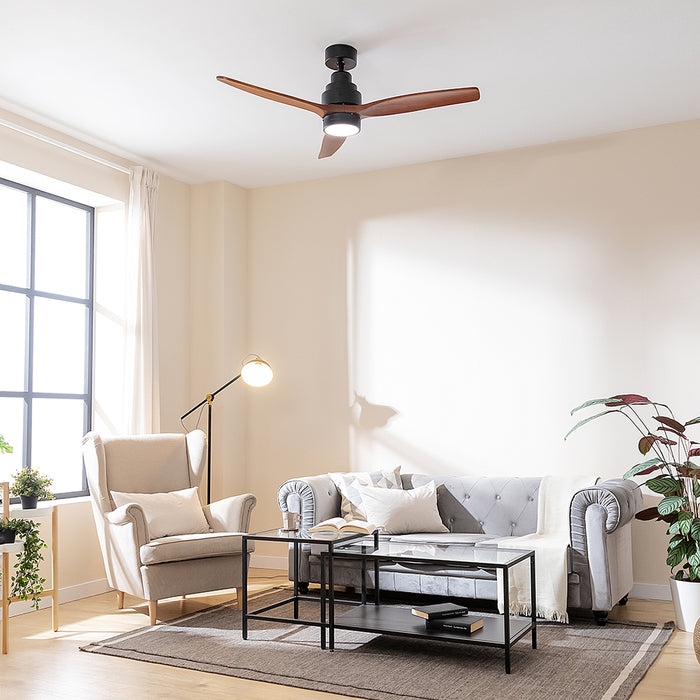 Ventilator de tavan Cecotec EnergySilence Aero 5300 Black&Wood Design, 40 W, diametru 132 cm, 6 trepte
