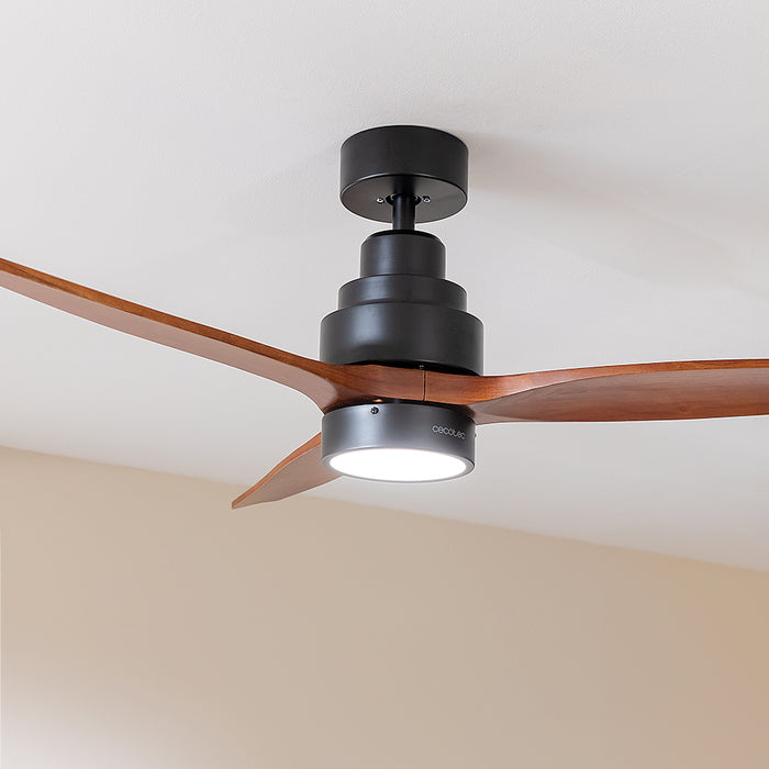 Ventilator de tavan Cecotec EnergySilence Aero 5300 Black&Wood Design, 40 W, diametru 132 cm, 6 trepte
