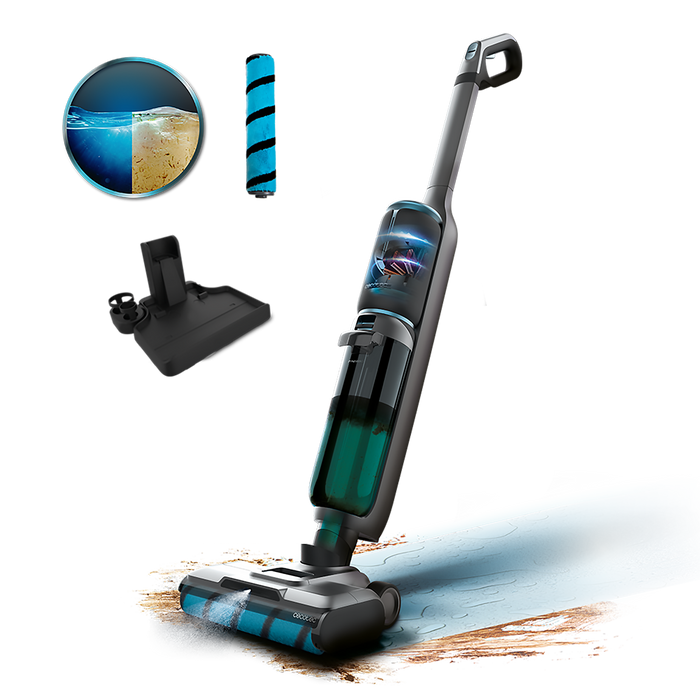 Mopă electrică Cecotec FreeGo Wash&Vacuum Spray, rezervoare de 700/750 ml, autonomie 35 min, 4,11 kg