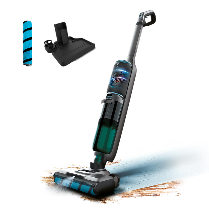 Mopă electrică Cecotec FreeGo Wash&Vacuum Spray, rezervoare de 700/750 ml, autonomie 35 min, 4,11 kg