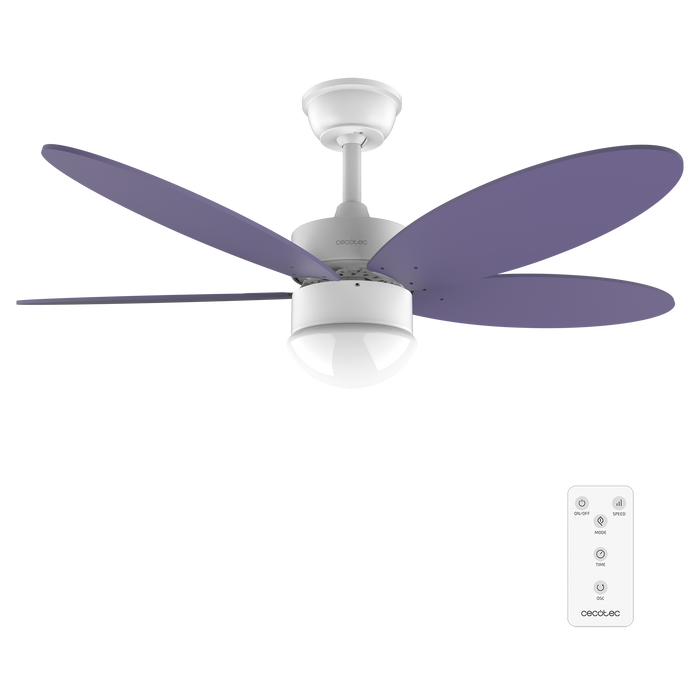 Ventilator de tavan cu lumină Cecotec EnergySilence Aero 4260 Purple, 40 W, diametru 106 cm, 6 trepte, violet