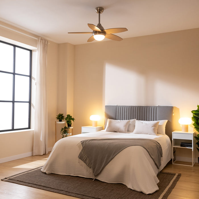Ventilator de tavan cu iluminare Cecotec EnergySilence Aero 495, 55 W, diametru 106 cm, 3 trepte, telecomandă