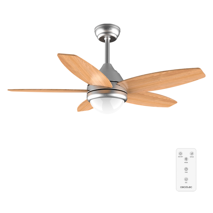 Ventilator de tavan cu iluminare Cecotec EnergySilence Aero 495, 55 W, diametru 106 cm, 3 trepte, telecomandă