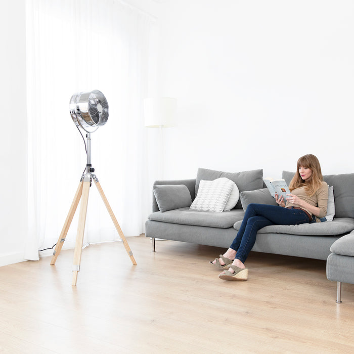 Ventilator cu trepied Cecotec EnergySilence 1200 Woody, 80 W, diametru 30 cm, 3 trepte, aspect lemn