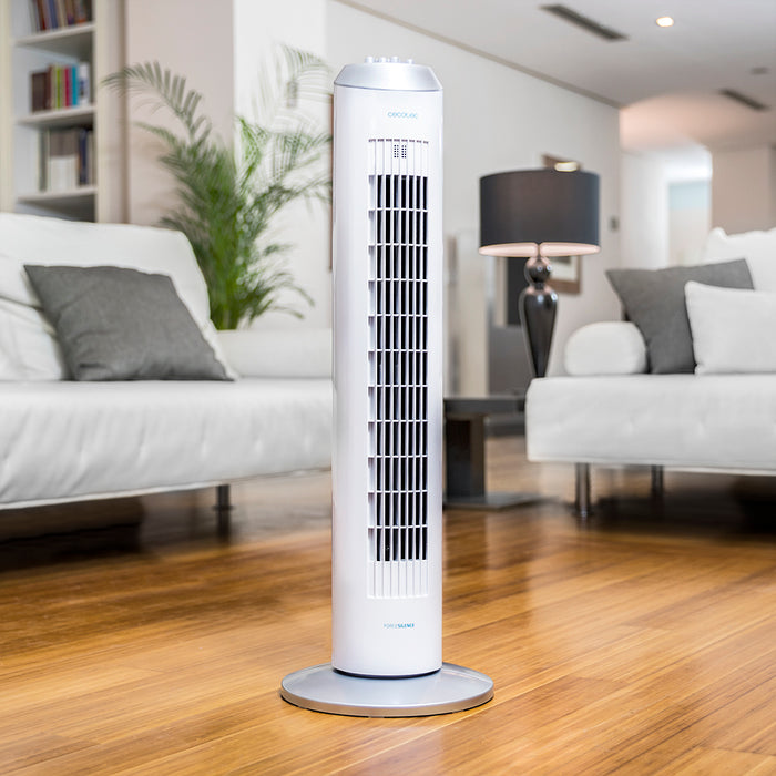 Ventilator turn Cecotec EnergySilence 8090 Skyline, 60 W, 84 cm, 3 trepte, alb