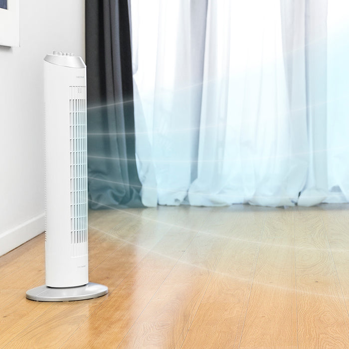 Ventilator turn Cecotec EnergySilence 8090 Skyline, 60 W, 84 cm, 3 trepte, alb