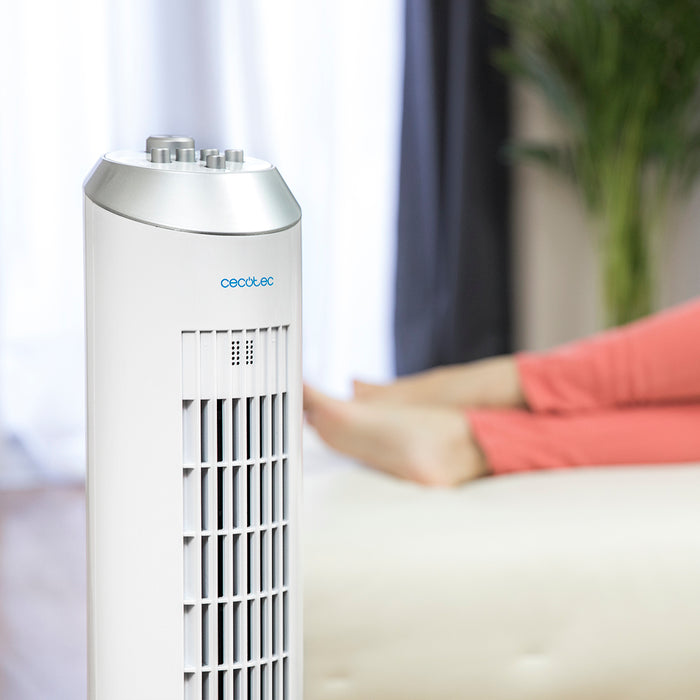 Ventilator turn Cecotec EnergySilence 8090 Skyline, 60 W, 84 cm, 3 trepte, alb