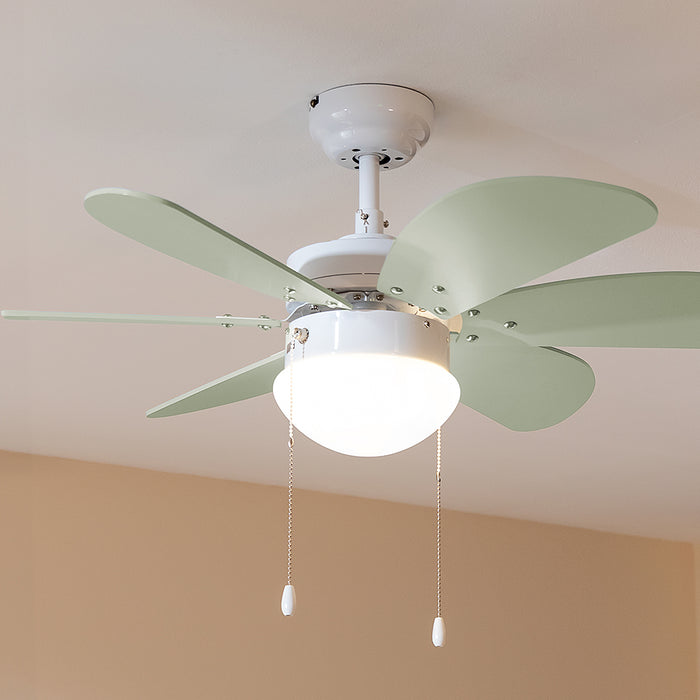 Ventilator de tavan cu iluminare Cecotec EnergySilence Aero 3600 Vision Mint, 50 W, diametru 92 cm, 3 viteze