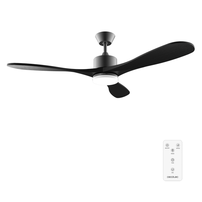 Ventilator de tavan cu iluminare Cecotec EnergySilence Aero 5290 Stone Pro, 50 W, diametru 132 cm, 5 trepte