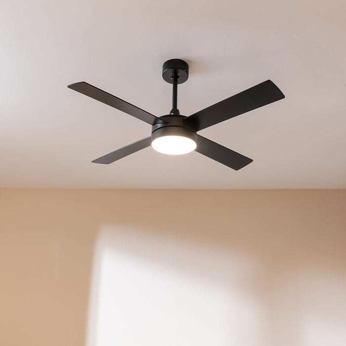 Ventilator de tavan cu lumină LED Cecotec EnergySilence Aero 5200 Black Line, 65 W, diametru 132 cm, 3 trepte, negru