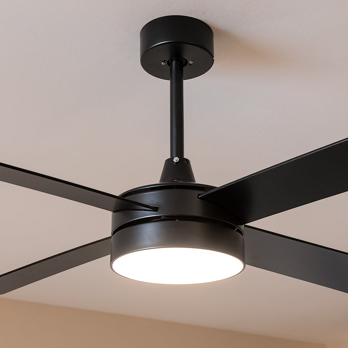 Ventilator de tavan cu lumină LED Cecotec EnergySilence Aero 5200 Black Line, 65 W, diametru 132 cm, 3 trepte, negru