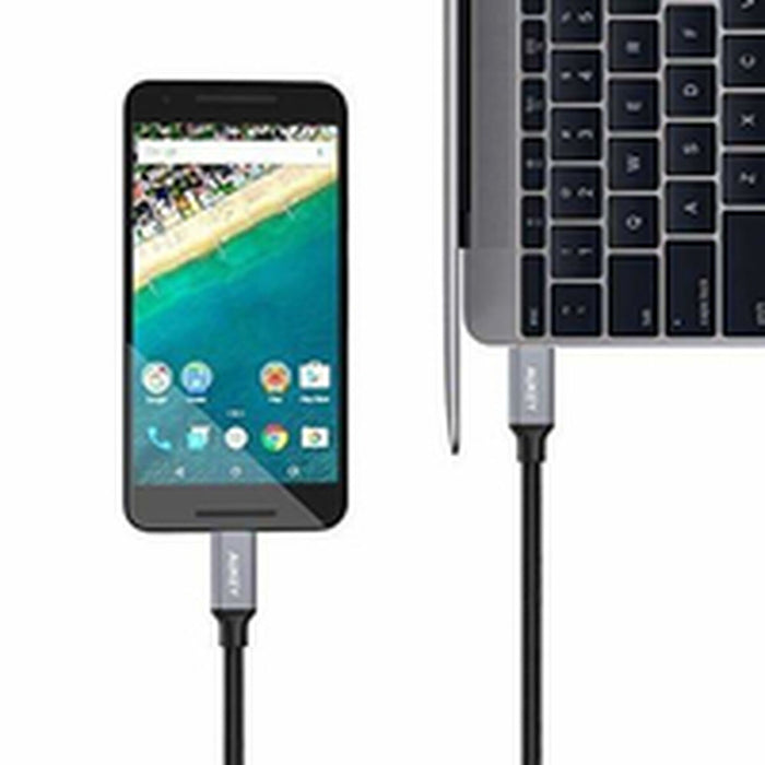 Cablu USB C Aukey CB-CD5 Negru Negru/Gri 1 m