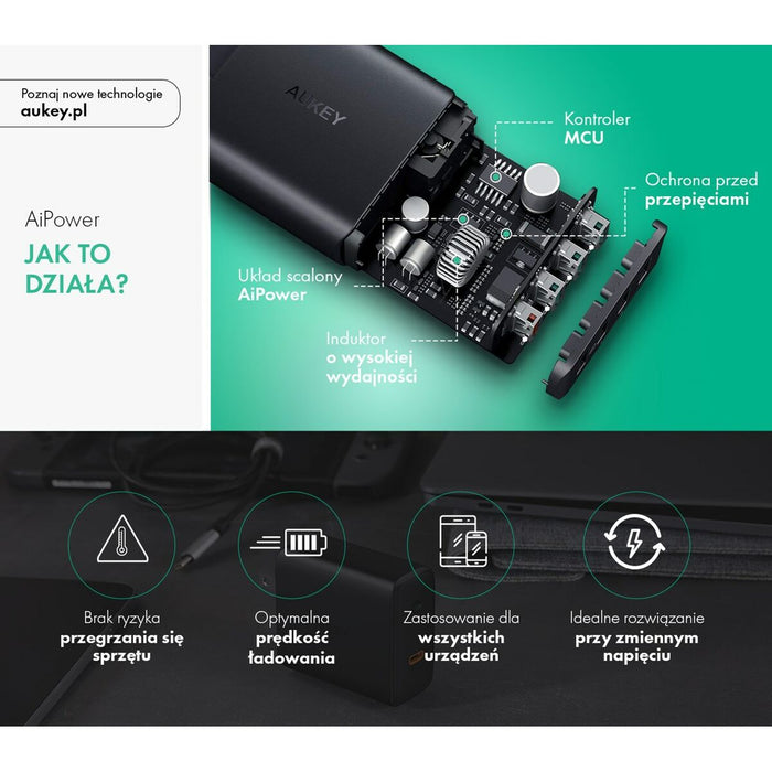 Încărcător de Perete Aukey PA-T18 Negru 45 W