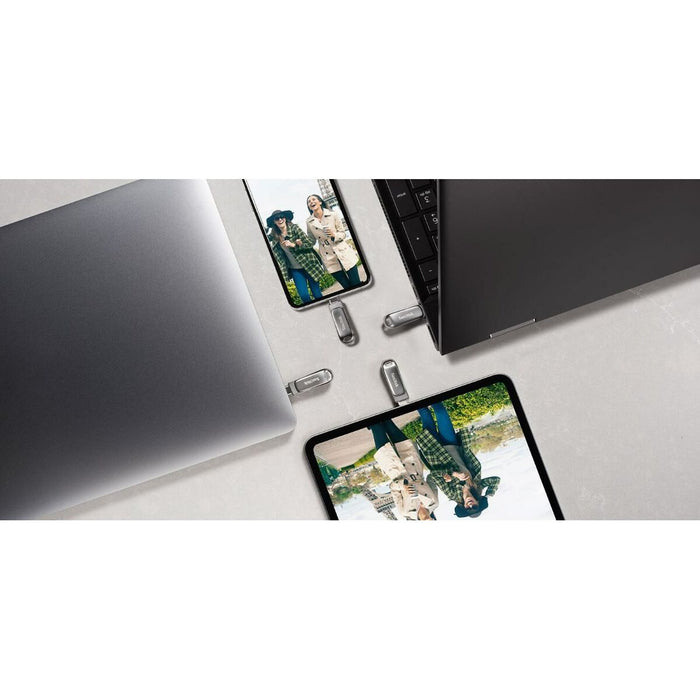 Memorie USB SanDisk Ultra Dual Drive Luxe Argintiu Oțel 256 GB