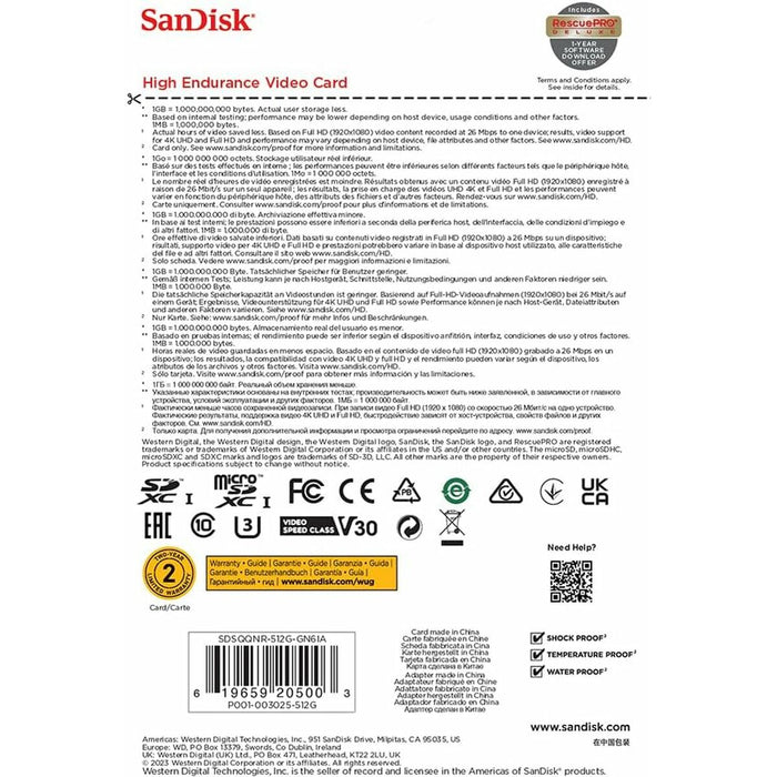 Card Micro SD SanDisk SDSQQNR-512G-GN6IA 512 GB