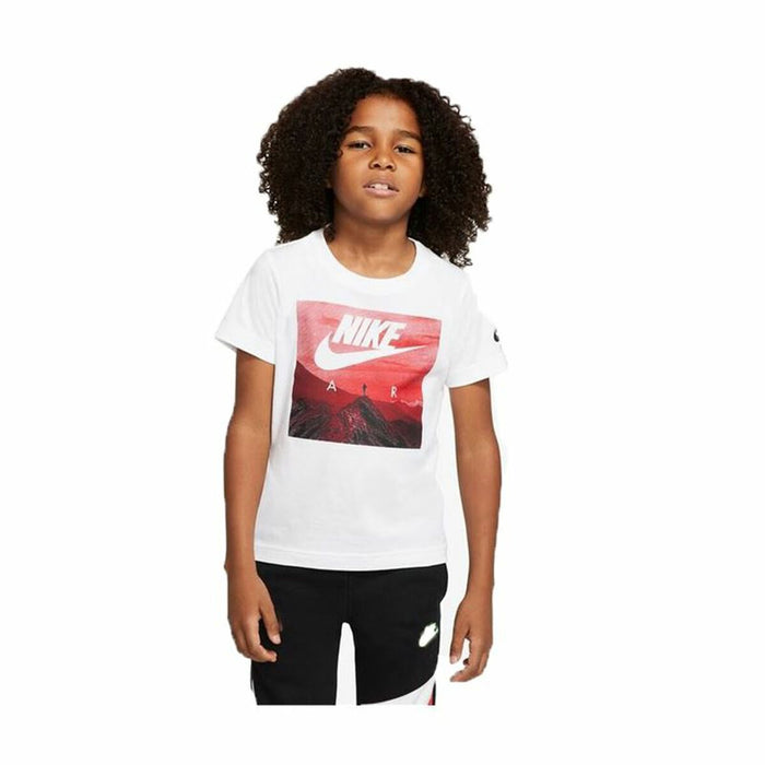 Tricou cu Mânecă Scurtă pentru Copii Nike Air View Alb