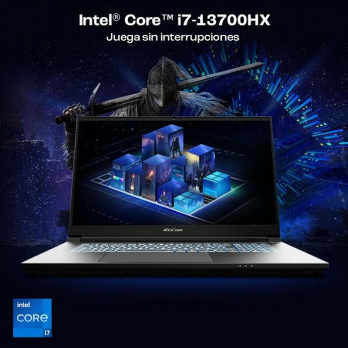 Laptop PcCom Revolt 4070 17,3" Intel Core i7-13700HX 32 GB RAM 500 GB SSD Nvidia Geforce RTX 4070 Qwerty Spaniolă
