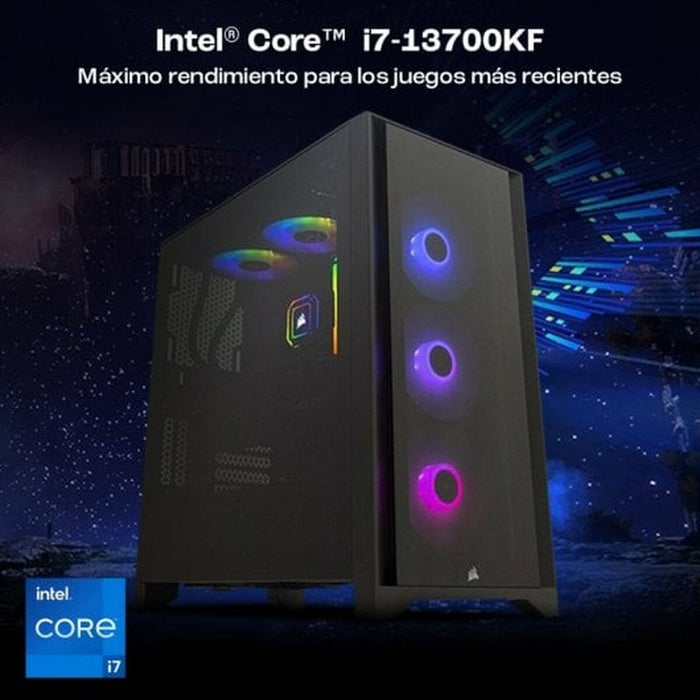 PC cu Unitate PcCom PCC-IMP3-13700KF-2TB-4070TI-BLK Intel Core i7-13700KF 32 GB RAM 2 TB SSD Nvidia Geforce RTX 4070