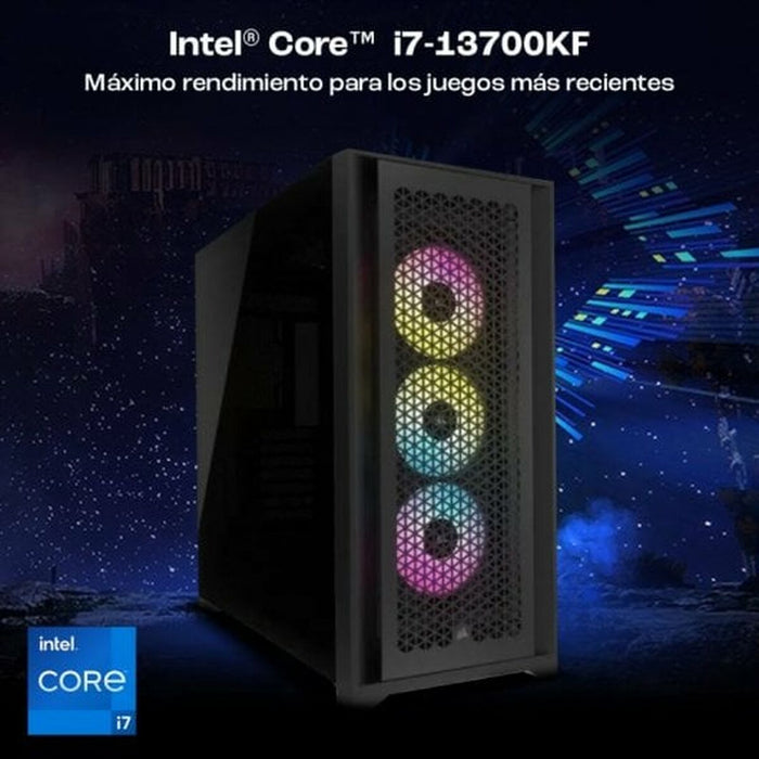 PC cu Unitate PcCom PCC-ULT-13700KF-4080-BLKW Intel Core i7-13700KF 32 GB RAM 2 TB SSD NVIDIA GeForce RTX 4080