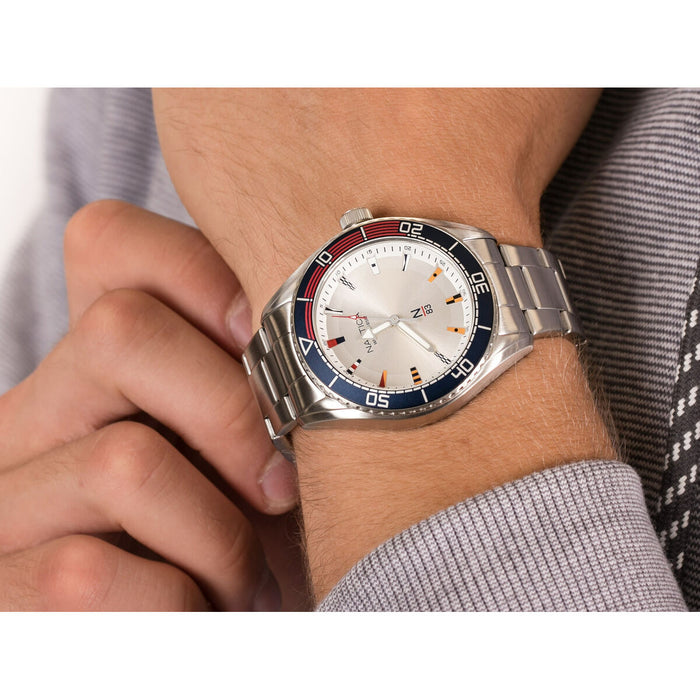 Ceas Bărbați Nautica NAPFWS005 Argintiu (Ø 44 mm)
