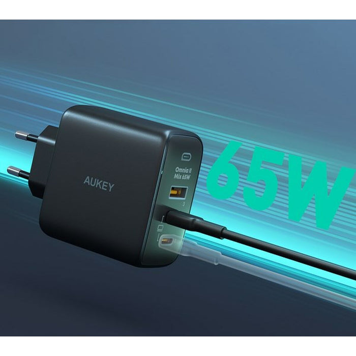 Încărcător de Perete Aukey PA-B6T Negru 65 W (1 Unități)
