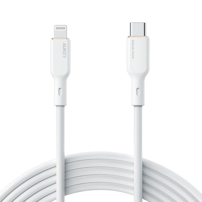Cablu USB la Lightning Aukey CB-SCL2 Alb Negru 1,8 m
