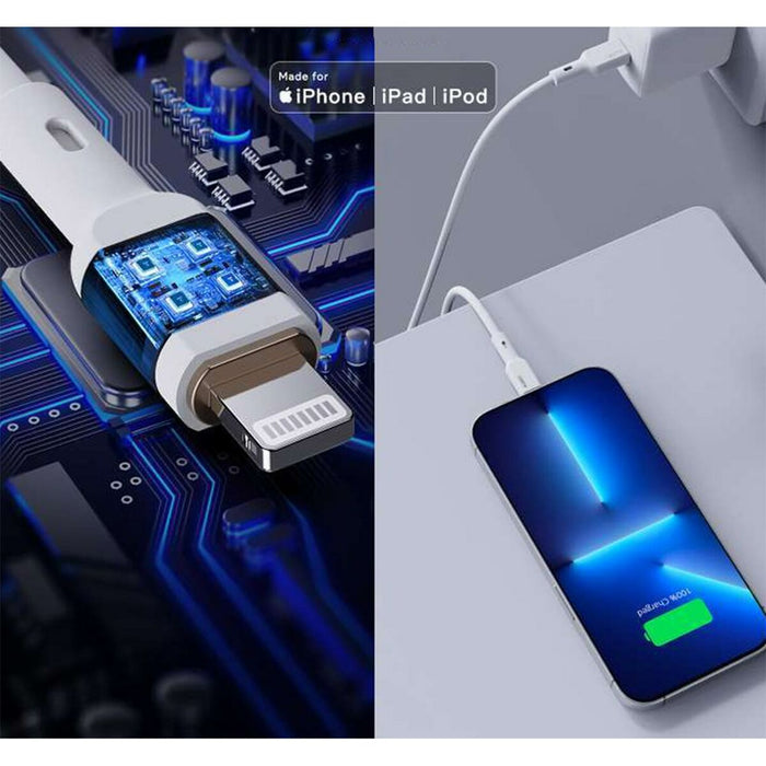Cablu USB la Lightning Aukey CB-SCL2 Alb Negru 1,8 m