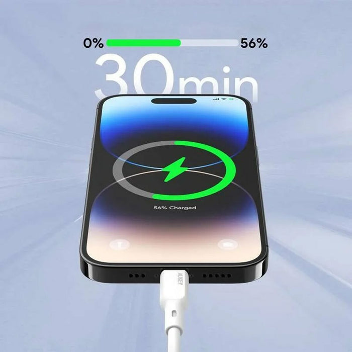 Cablu USB la Lightning Aukey CB-SCL2 Alb Negru 1,8 m