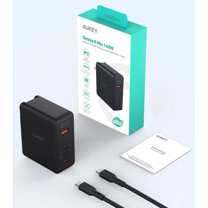 Încărcător de Perete Aukey PA-B7O Negru 140 W