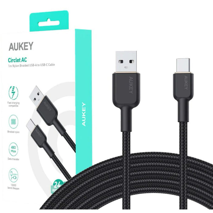 Cablu USB-C la USB Aukey CB-NAC1 Negru 1 m