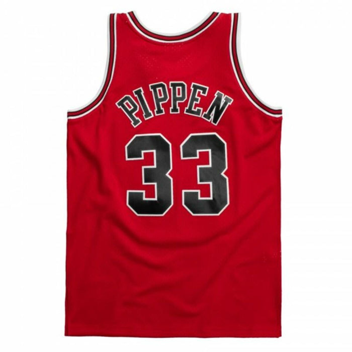Tricou de baschet Mitchell & Ness Chicago Bull Scotie Pippen Roșu Carmin