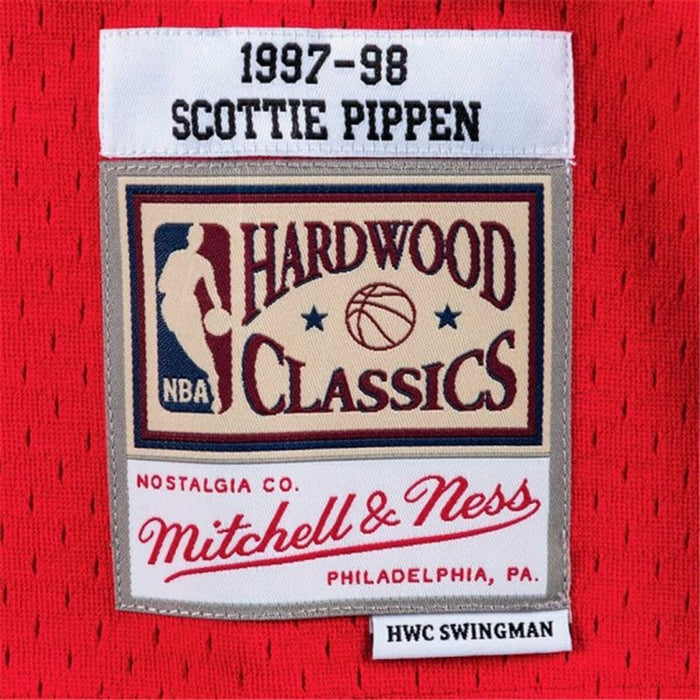 Tricou de baschet Mitchell & Ness Chicago Bull Scotie Pippen Roșu Carmin