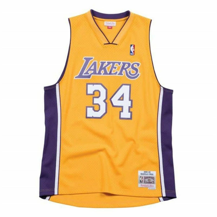 Tricou de baschet Mitchell & Ness Los Angeles Lakers 1999-2000 Nº34 Shaquille O'Neal Galben