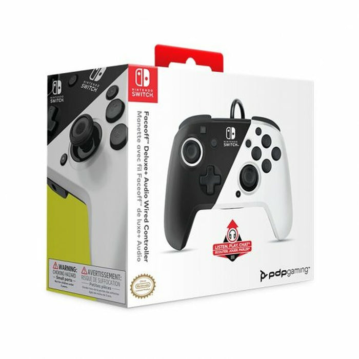 Telecomandă Jocuri Gaming PDP Faceoff Deluxe Audio Negru/Alb Nintendo Switch
