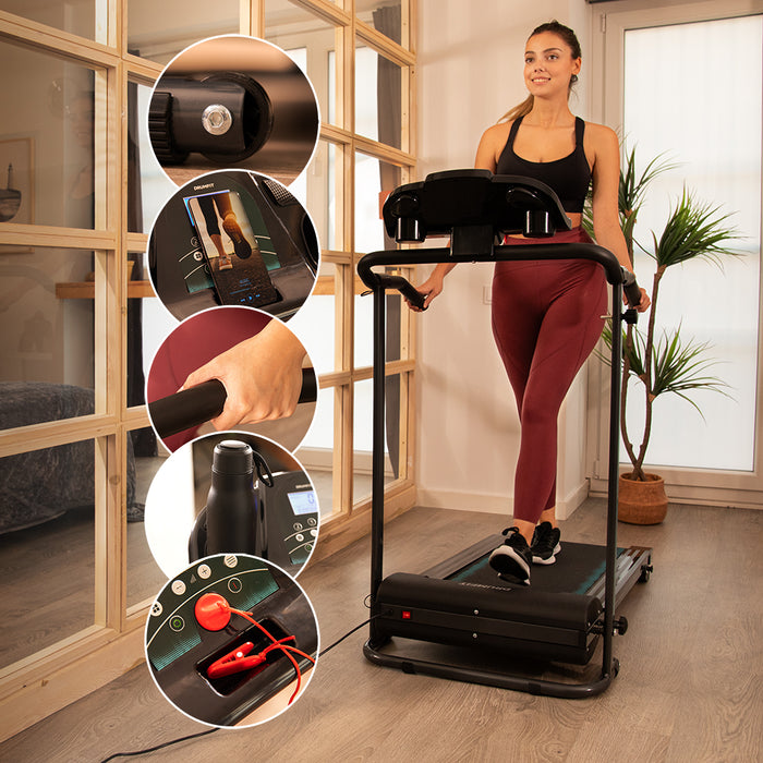 Bandă de alergare pliabilă Cecotec DrumFit WayHome 800 Prometeo, 550 W, 100 × 40 cm, 12 programe
