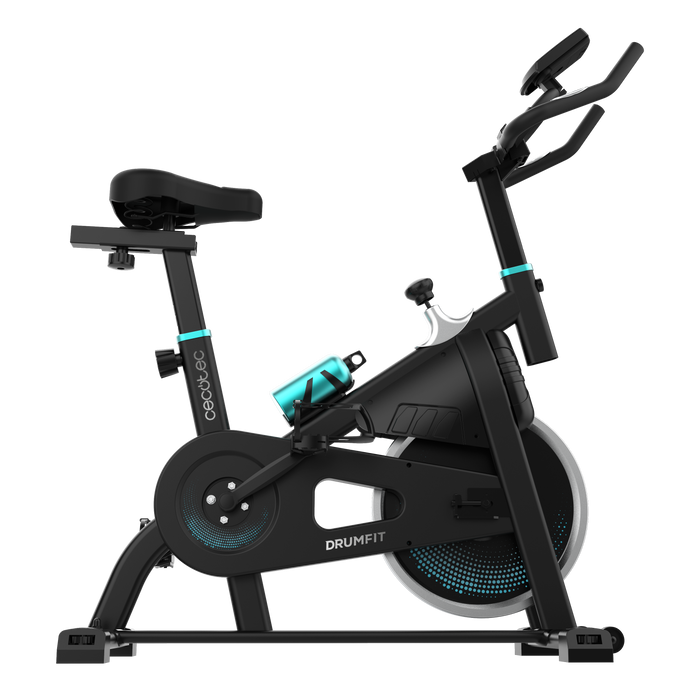 Bicicletă indoor Cecotec Drumfit Indoor 10000 Teseo, volantă 10 kg, rezistență variabilă, afișaj LCD