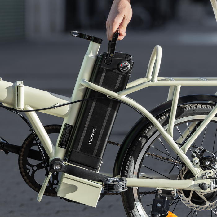 Bicicletă electrică pliabilă Cecotec Flexy e-bike, 250 W, autonomie 35 km, roți de 20 in