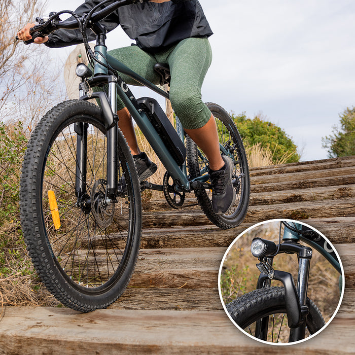 Bicicletă electrică de munte Cecotec e-Xplore e-bike, 250 W, autonomie de până la 55 km, roți de 27,5″
