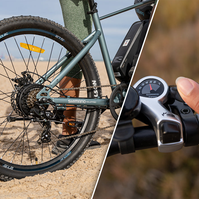 Bicicletă electrică de munte Cecotec e-Xplore e-bike, 250 W, autonomie de până la 55 km, roți de 27,5″